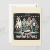 Kerst Retro Horrorfilms Vrienden Briefkaart (Voorkant / Achterkant)