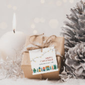 Kerst Retro Huizen Bedankjes Labels