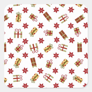 Kerst  retro patronen vierkante sticker