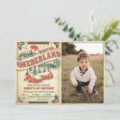 Kerst Retro  rustieke Verjaardagsfoto Kaart (Staand voorkant)