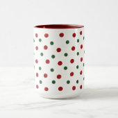 Kerst Retro Stippen Patroon Rood Groen Mok (Midden)