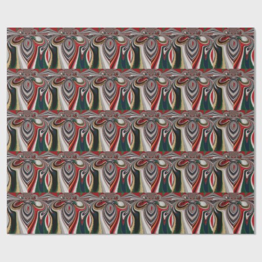 Kerst Retro Textuur Abstracte Art Print Cadeaupapier (Vlak)