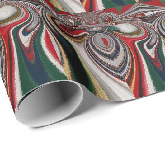 Kerst Retro Textuur Abstracte Art Print Cadeaupapier (Rol Hoek)