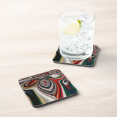 Kerst Retro Textuur Abstracte Art Print Drankjes Onderzetter (Rechterzijde)