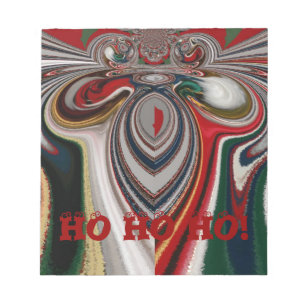 Kerst Retro Textuur Abstracte Art Print Notitieblok