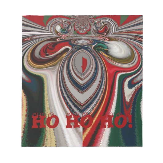 Kerst Retro  Textuur Abstracte Art Print Notitieblok (Voorkant)