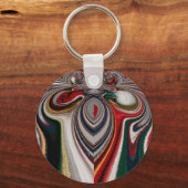 Kerst Retro Textuur Abstracte Art Print Sleutelhanger (Voorkant)