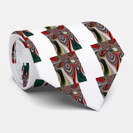 Kerst Retro Textuur Abstracte Art Print Stropdas (Opgerold)