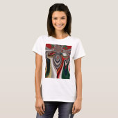 Kerst Retro  Textuur Abstracte Art Print T-shirt (Voorkant volledig)