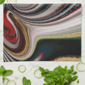 Kerst Retro  Textuur Abstracte Art Print Theedoek (Gevouwen)