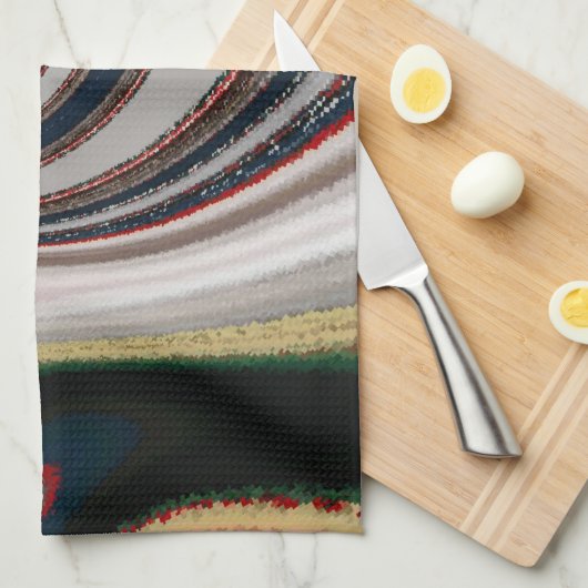 Kerst Retro  Textuur Abstracte Art Print Theedoek (Quarter Fold)