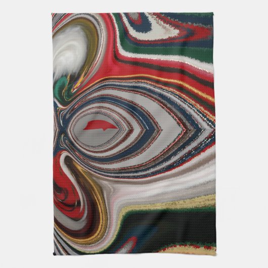 Kerst Retro Textuur Abstracte Art Print Theedoek (Verticaal)