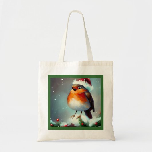 Kerst Robin 1 Tote Bag (Voorkant)
