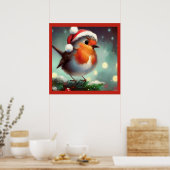 Kerst Robin 2 Poster (Keuken)