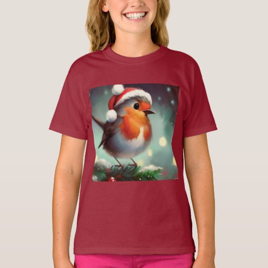 Kerst Robin 2 T-shirt (Voorkant)