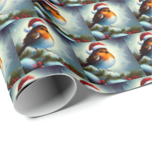 Kerst Robin 3 Cadeaupapier