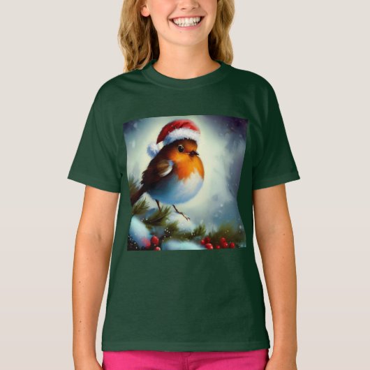 Kerst Robin 3 T-shirt (Voorkant)