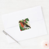 Kerst Robin  Illustratie Vierkante Sticker (Envelop)