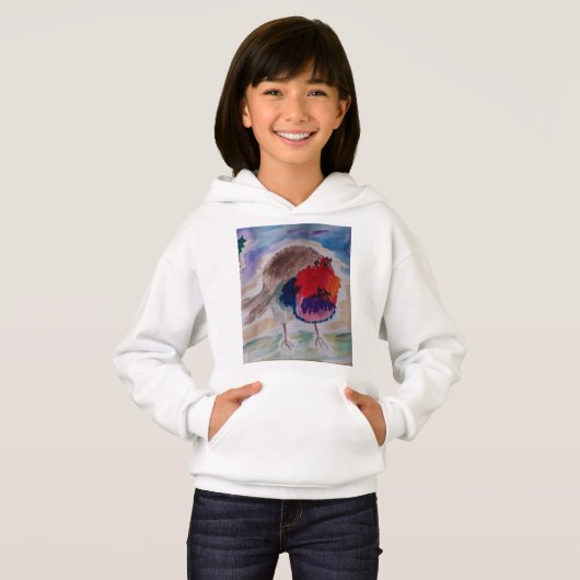 Kerst Robin Kinder Hoodie (Voorkant volledig)
