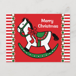 Kerst Rocking Paard Custom Feestdagenkaart