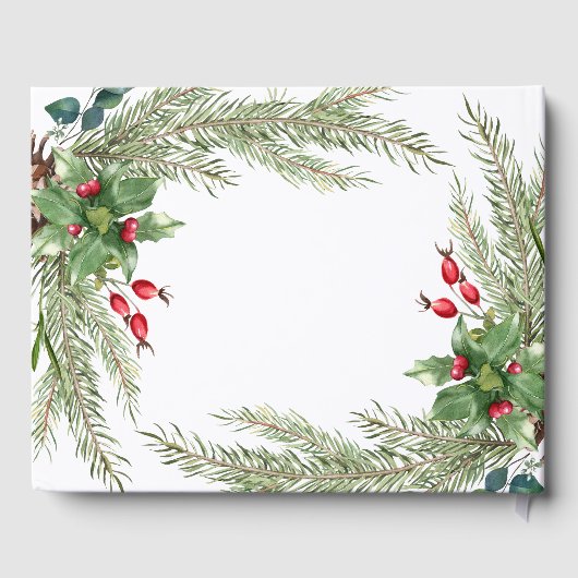 Kerst rode bessen bruiloft gastenboek (Achterkant)