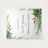 Kerst rode bessen bruiloft wandtapijt wandkleed (Voorkant (horizontaal))