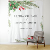 Kerst rode bessen bruiloft wandtapijt wandkleed (In situ)