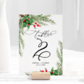 Kerst rode bessen tafel 2 bruiloft kaart