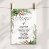 Kerst rode bessen tafel nummer 4 zitplaatsen kaart