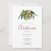 Kerst Rode Bessen Vakantie Feest Kaart (Voorkant)