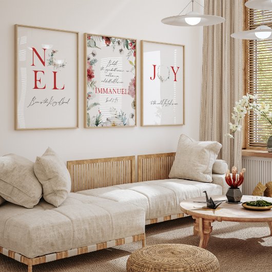 Kerst rode bijbelvers waterverf poster muurkunst sets