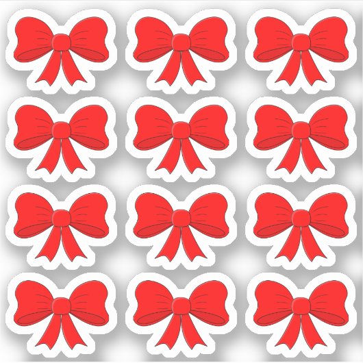 Kerst Rode Bogen Kerstversiering X-mas Lint Sticker (Voorkant)