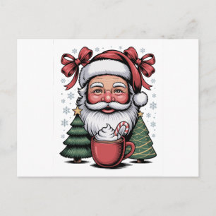 Kerst Rode Coquette Kerstman Vakantie Familie Briefkaart