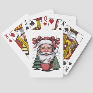 Kerst Rode Coquette Kerstman Vakantie Familie Pokerkaarten
