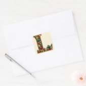 Kerst rode en groene letter L Vierkante Sticker (Envelop)