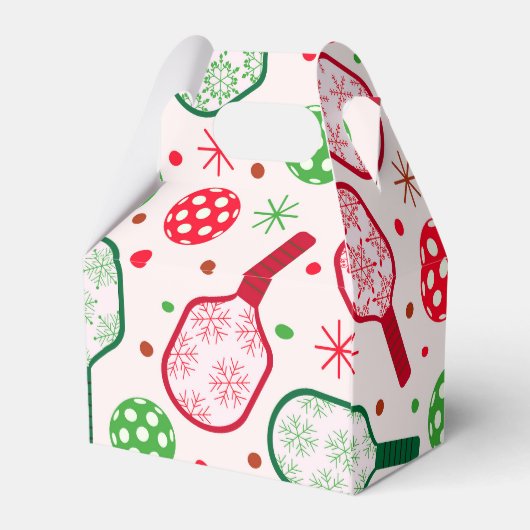 Kerst rode en groene pickleball peddels bedankdoosjes (Achterkant)
