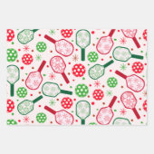 Kerst rode en groene pickleball peddels inpakpapier vel (Voorkant 2)