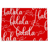 Kerst Rode FaLaLaLa Gift Bag Groot Cadeauzakje (Voorkant)