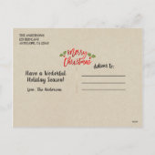 Kerst Rode Folie Modern Script Vakantie Kraft Feestdagenkaart (Achterkant)