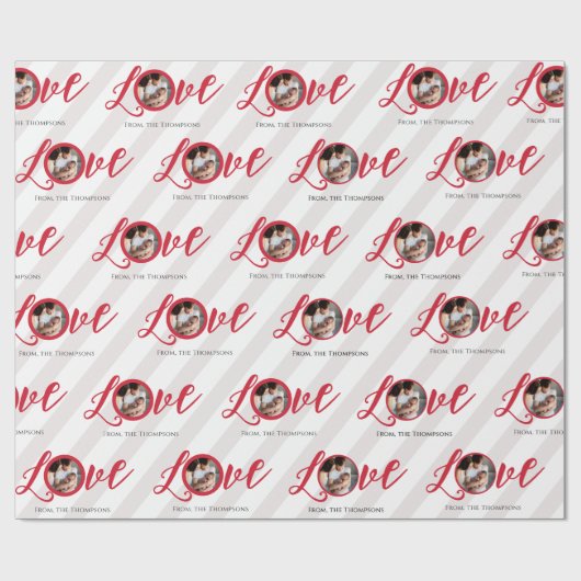 Kerst rode foto typografie cadeaupapier (Vlak)