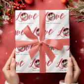 Kerst rode foto typografie cadeaupapier