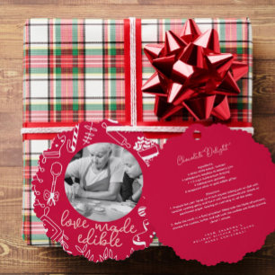 Kerst Rode Foto Vakantie Bakken Ornament Kaart