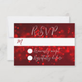 Kerst Rode Glanzende Licht RSVP Kaarten (Voorkant)