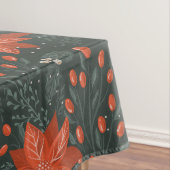 Kerst Rode Groene Bessen Poinsettia Tafelkleed (Voorbeeld)