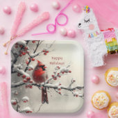 Kerst Rode Kardinaal Vakantiepapier Bord (Feest)