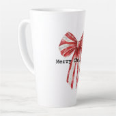 Kerst rode pepermunt witte bogen latte mok (Linkerhoek)