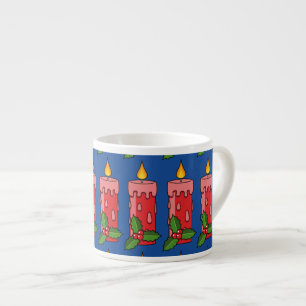 Kerst Rode Pilaarkaars met Hulst Espresso Kop