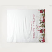 Kerst Rode Poinsettia Bruiloft Backdrops Wandkleed (Voorkant (horizontaal))