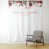 Kerst Rode Poinsettia Bruiloft Backdrops Wandkleed (In situ)