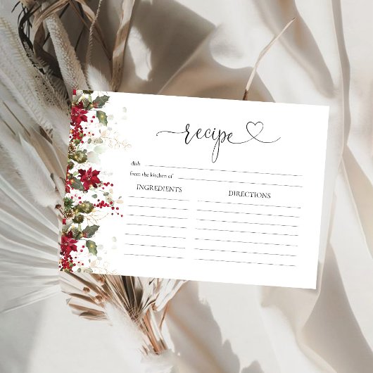Kerst Rode Poinsettia Grote Recept Kaart